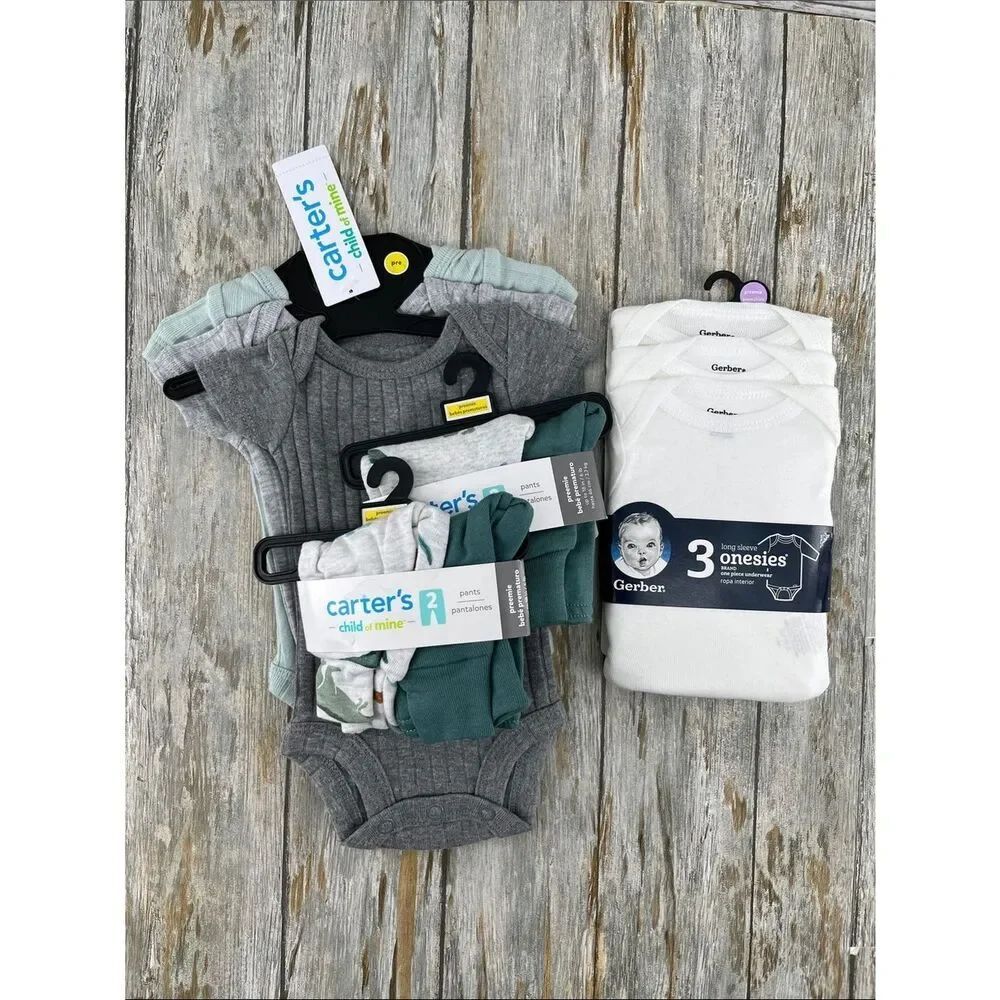Baby Preemie Bodysuit & Pants 10-Piece Bundle